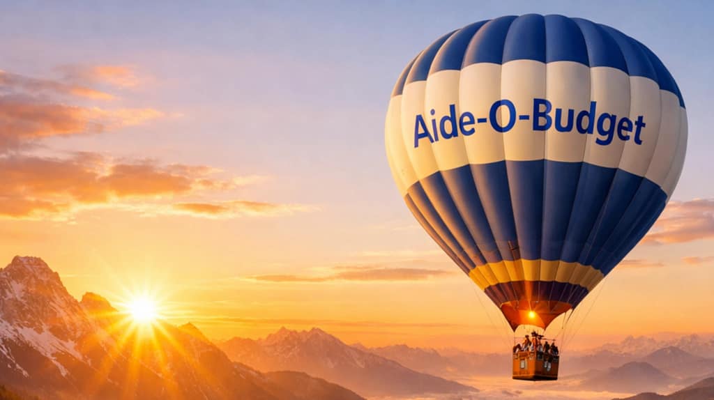 Image générée par IA représentant une montgolfière Aide O Budget